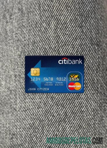 Frente do Photolook do Citibank Mastercard da Austrália exemplo